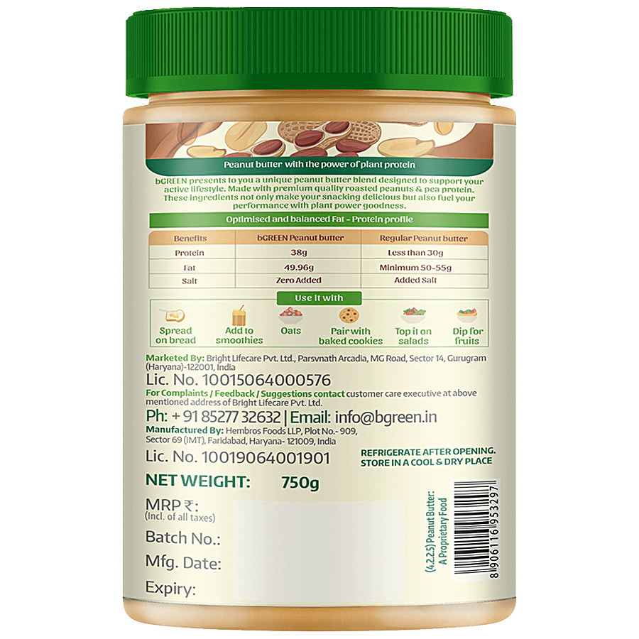 bGREEN bGREEN by HealthKart Vegan Protein Peanut Butter