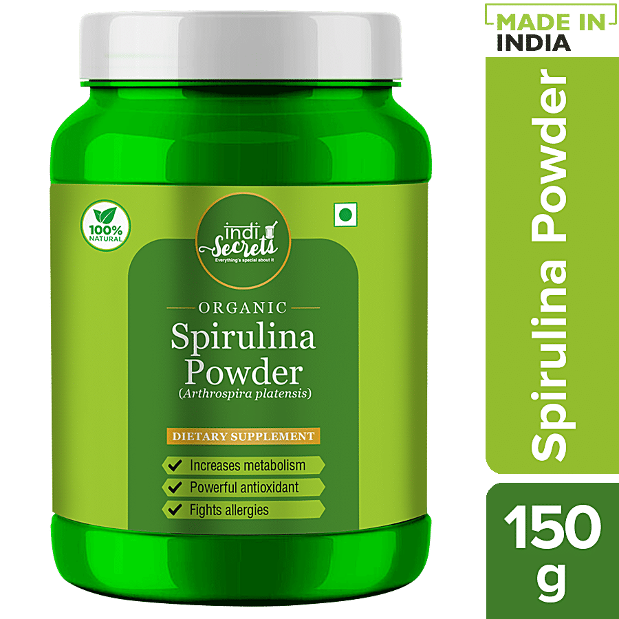 indiSecrets Organic Spirulina Powder - Increases Metabolism