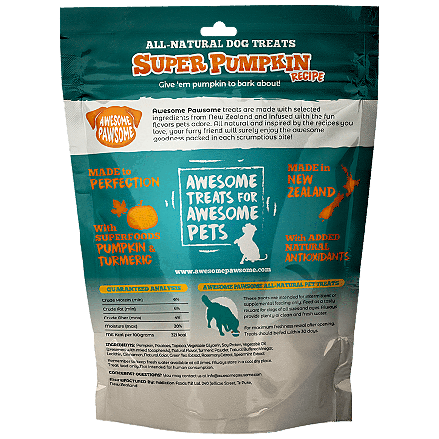 Awesome Pawsome All-Natural Dog Treats - With Super Pumpkin Recipe