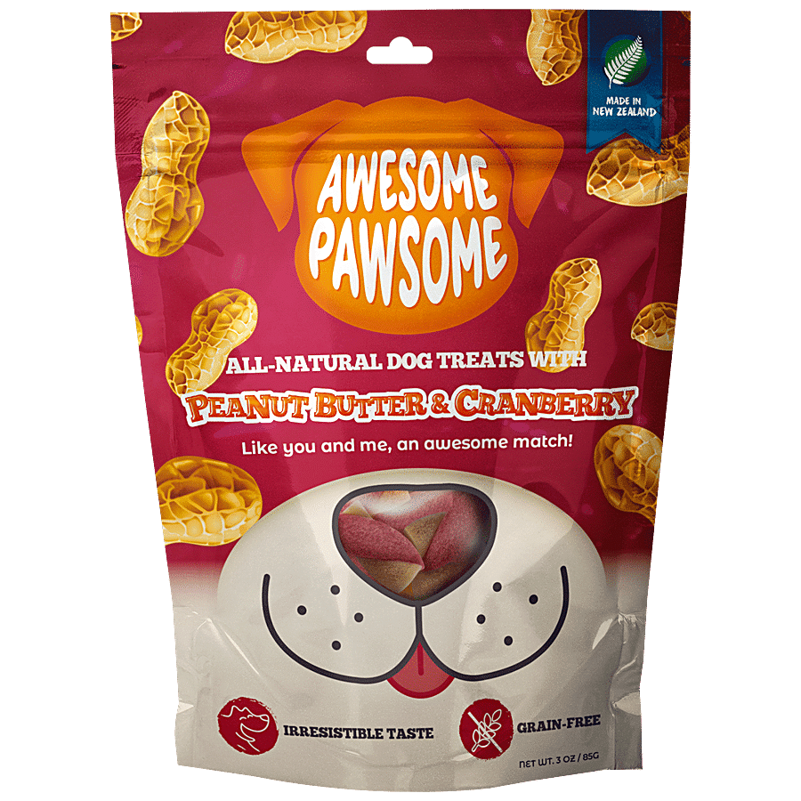 Awesome Pawsome All-Natural Treats - With Peanut Butter & Cranberry