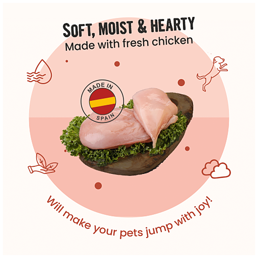 Bark Out Loud Red Hearts - Soft Moist Chicken Treats with Prebiotics