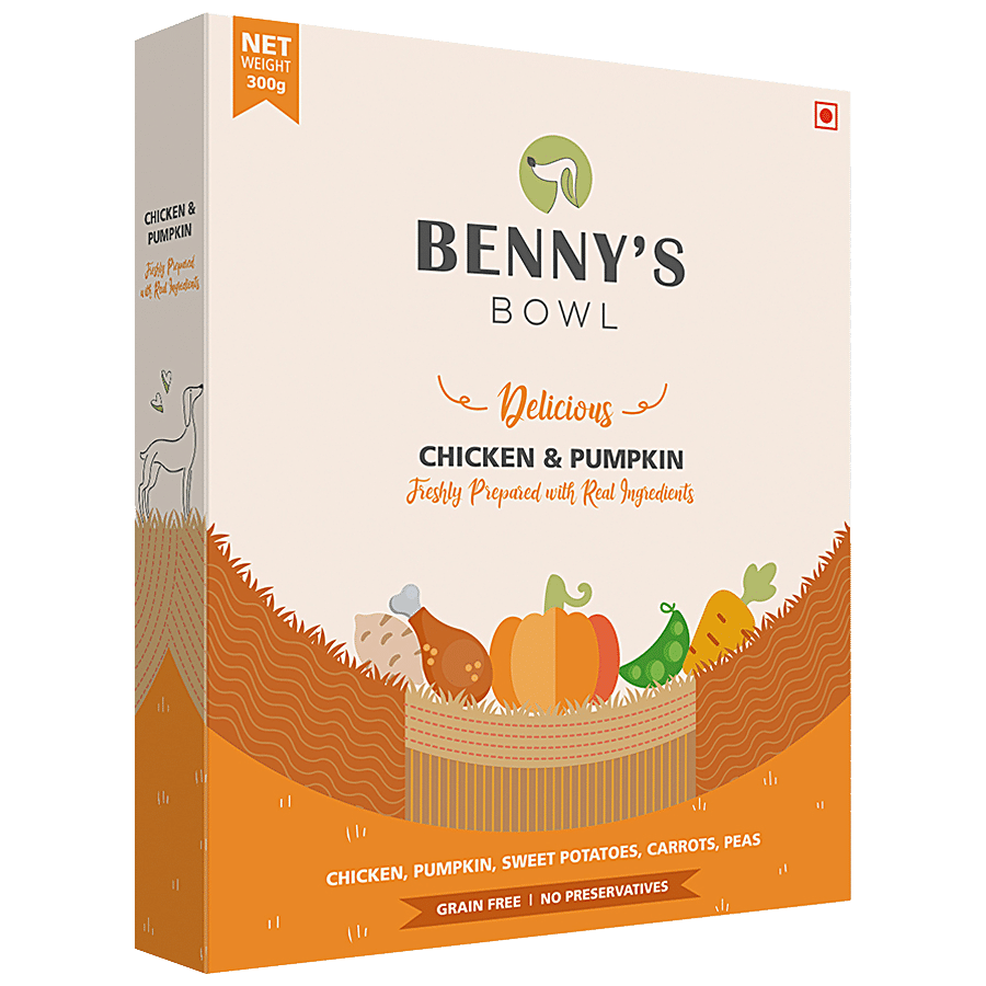 Benny's Bowl Delicious Fresh Dog Food - Chicken & Pumpkin Recipe