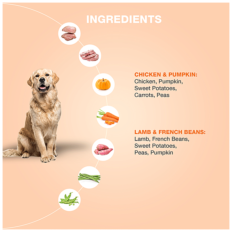 Benny's Bowl Delicious Fresh Dog Food Combo -  Chicken & Pumpkin + Lamb & French Beans Recipe