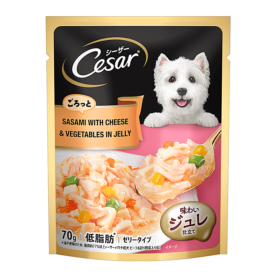 Cesar Adult Wet Dog Food - Sasami With Cheese & Vegetable In Jelly