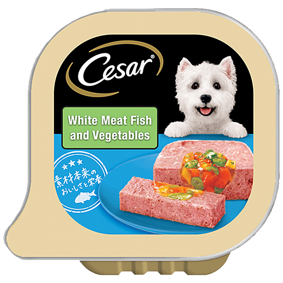 Cesar Premium Adult Wet Dog Food - White Meat Fish & Vegetables