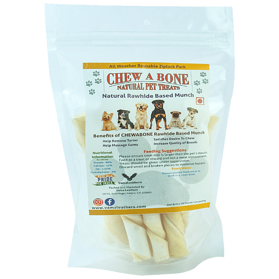 Chew A Bone Natural White Chew Sticks - Cleans Teeth & Gums