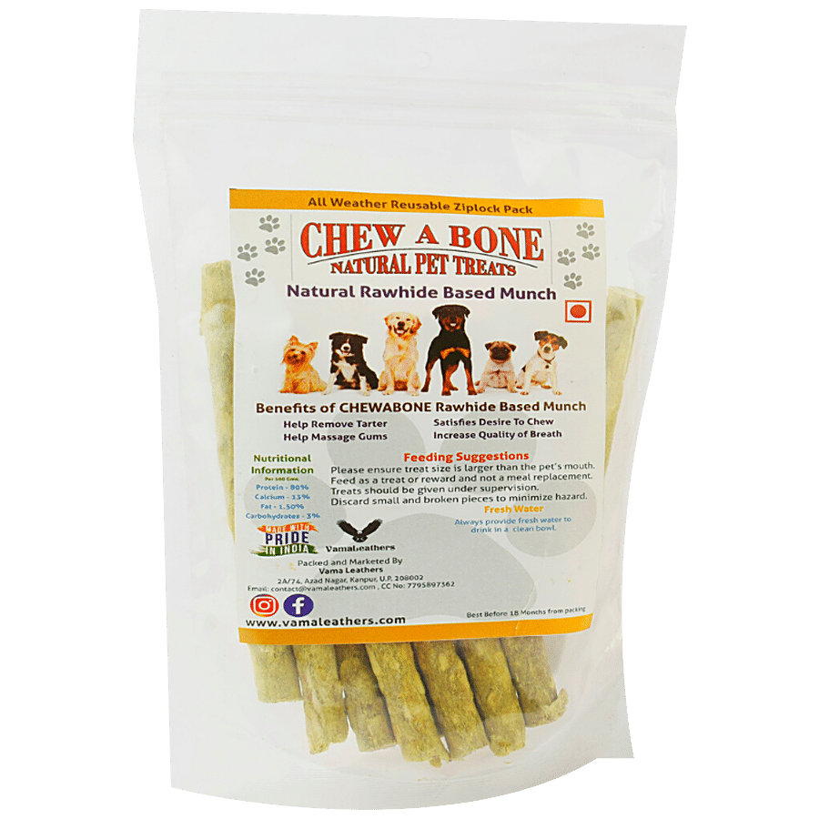 Chew A Bone Rawhide Based Chicken Munch Sticks - All Breed Dog & Puppy Chew Treat