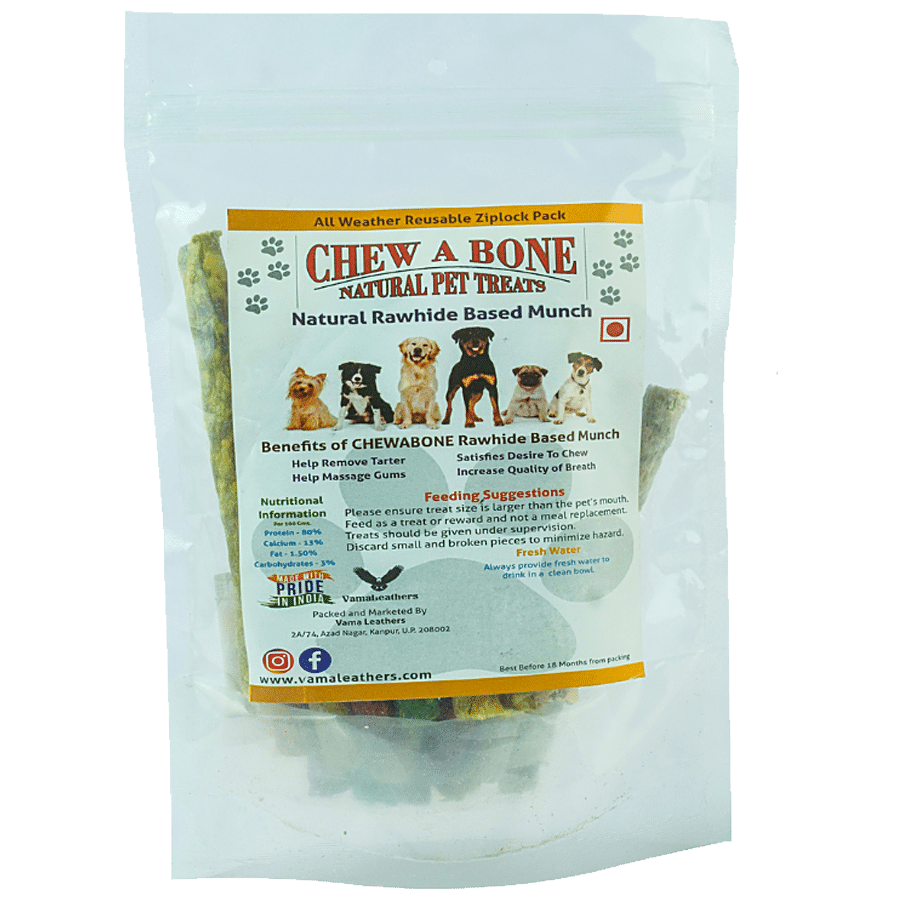 Chew A Bone Rawhide Based Mixed Munch Sticks - All Breed Dog & Puppy Chew Treat