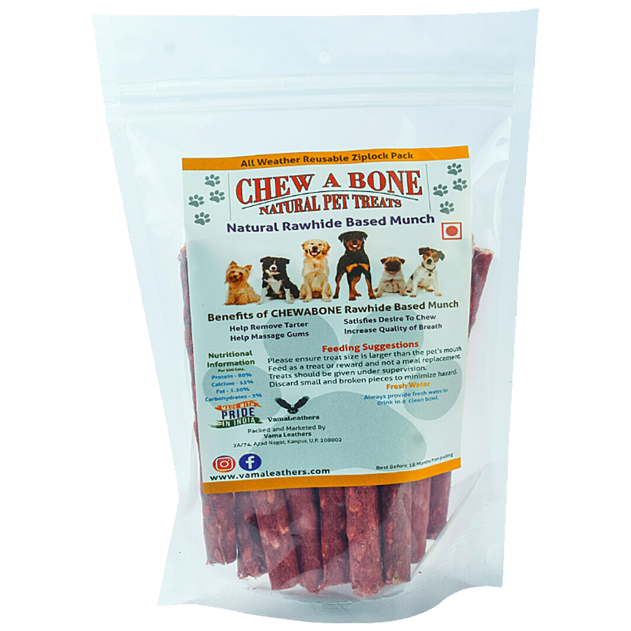 Chew A Bone Rawhide Based Mutton Munch Sticks - All Breed Dog & Puppy Chew Treat