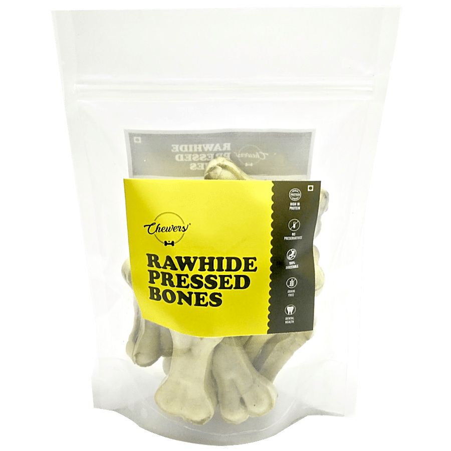 Chewers Rawhide Pressed Bones Dog Treat - 8 cm