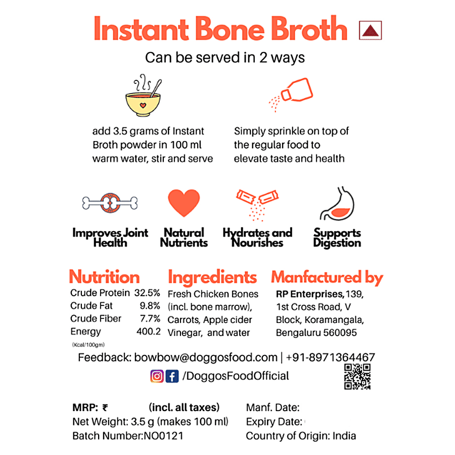 Doggos  Instant Bone Broth - Chicken & Carrots