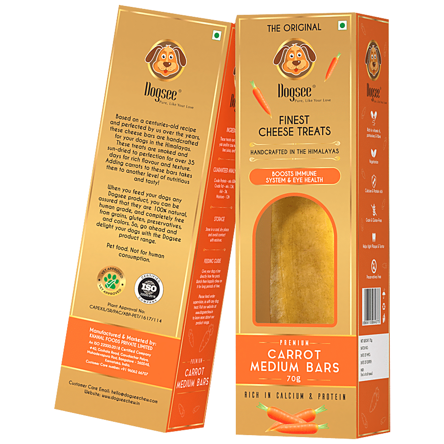 Dogsee Chew Singles Carrot Bars - Premium