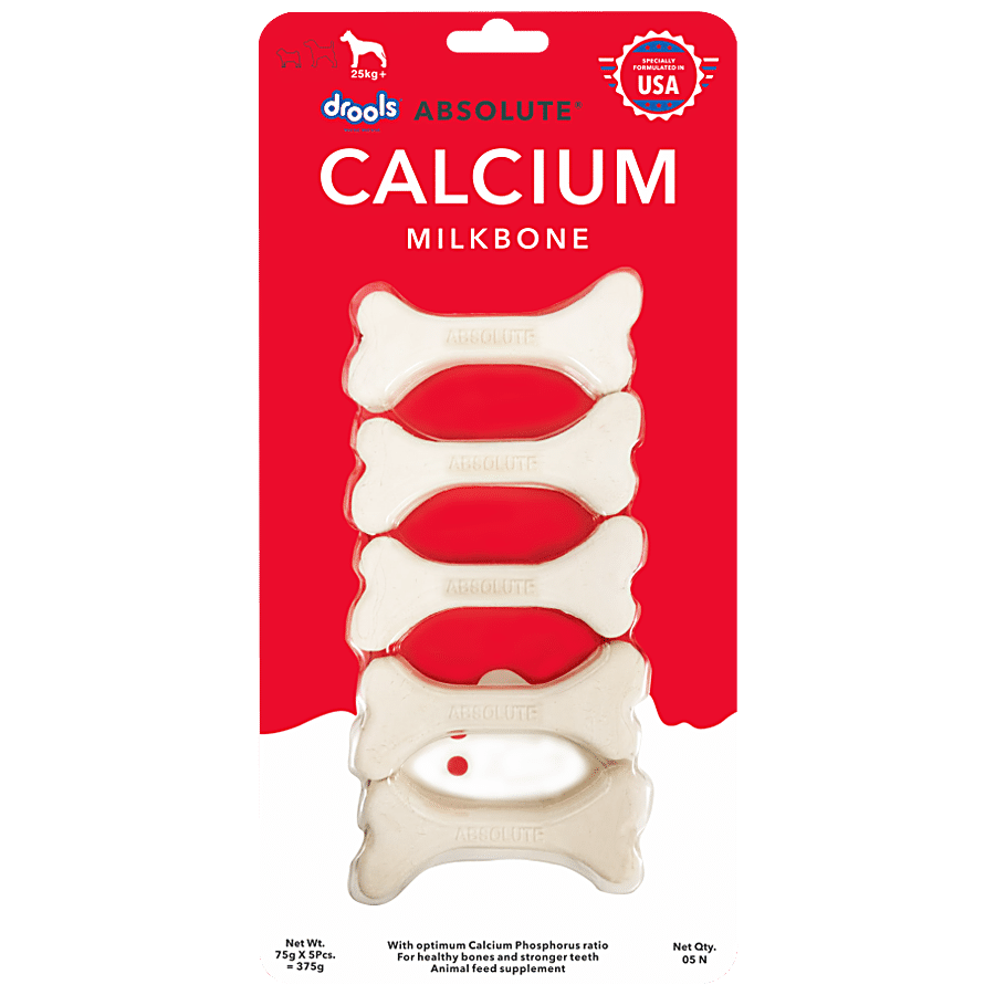 Drools Absolute Calcium Milk Bone - Dog Supplement for Large Breed Dogs