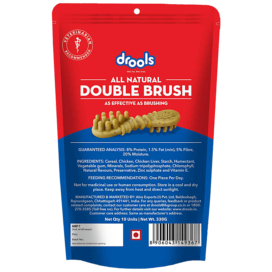 Drools Double Brush Dental Treat - Infused With Mint Flavour