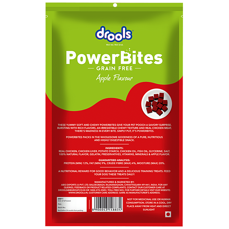 Drools Power Bites Apple Flavour - Real Chicken