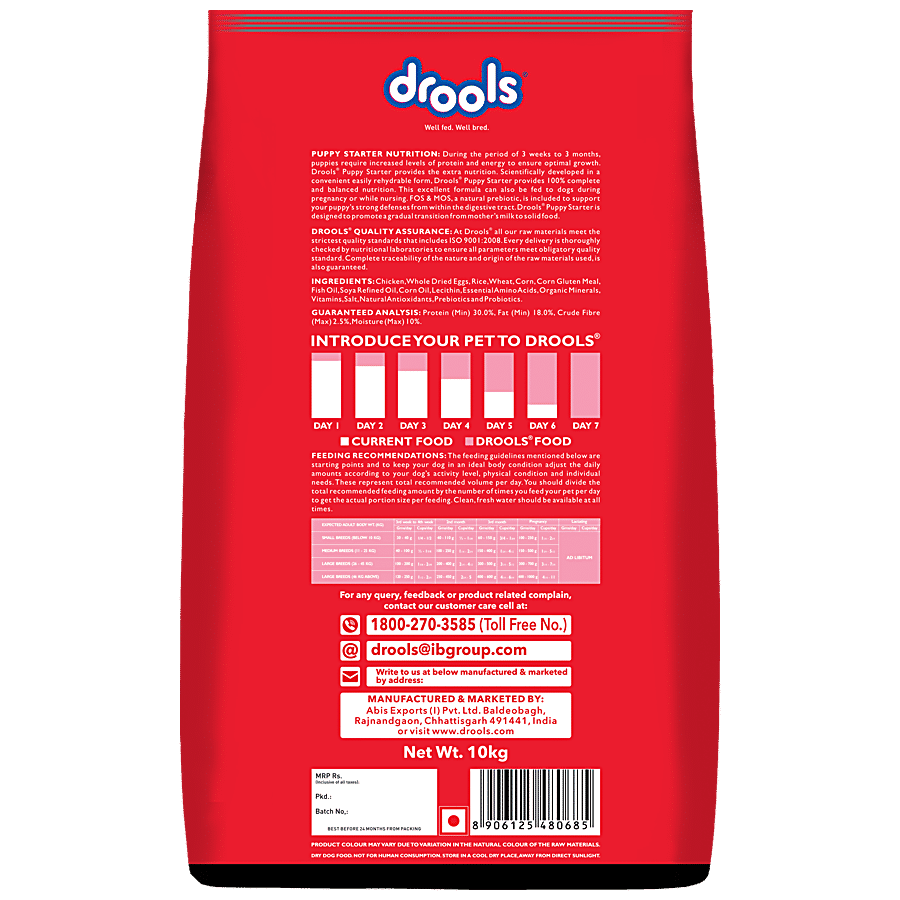 Drools Puppy Starter Dry Food - Rich In Protein