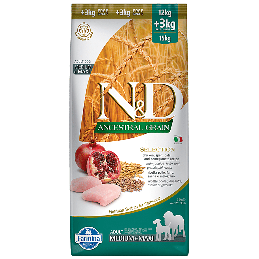 FARMINA PET FOODS N&D Ancestral Grain Dog Dry Food – Chicken & Pomegranate