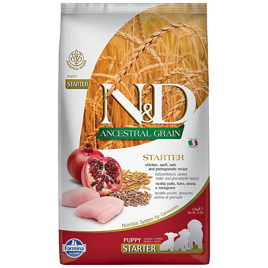 FARMINA PET FOODS N&D Ancestral Grain Dog Dry Food For Starter Puppy - Chicken & Pomegranate