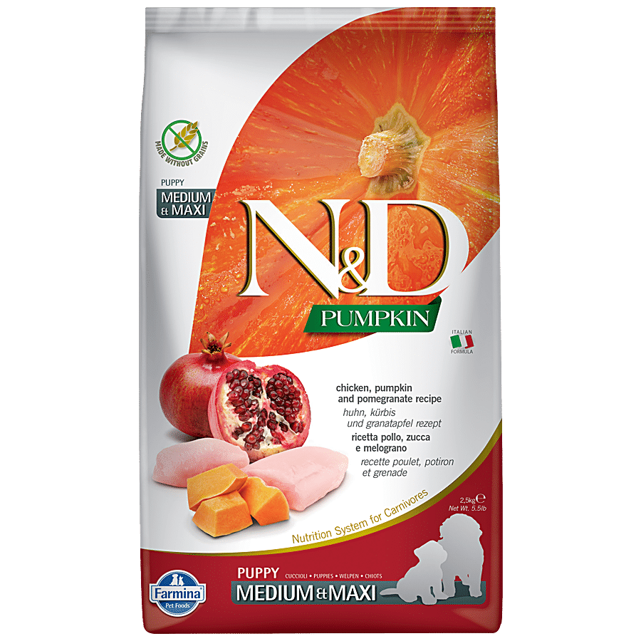 FARMINA PET FOODS N&D Pumpkin Dog Dry Food For Puppy - Chicken & Pomegranate