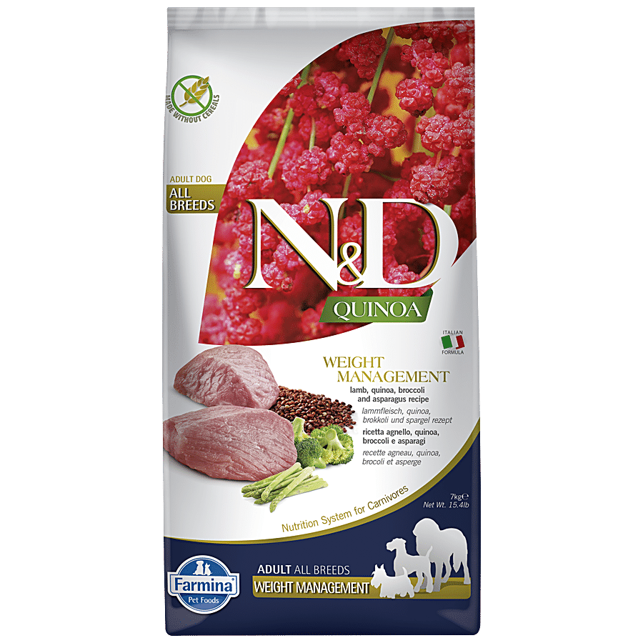 FARMINA PET FOODS N&D Quinoa Dog Dry Food Adult For Weight Management - Grain Free With Lamb