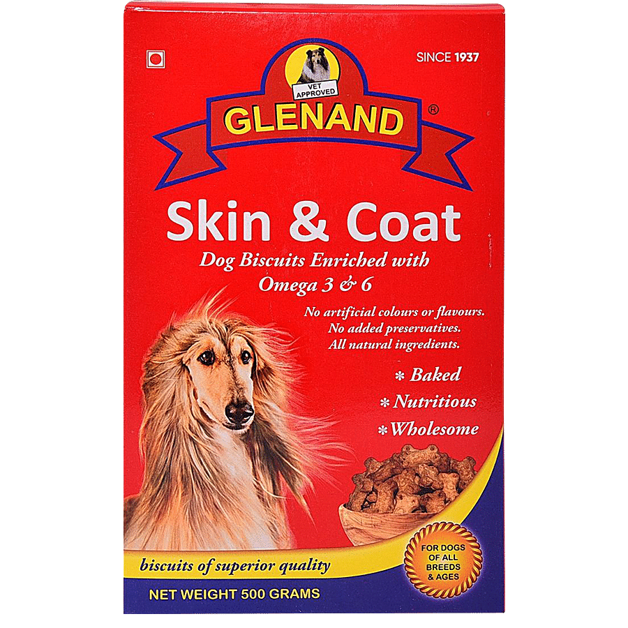 GLENAND Skin & Coat Dog Biscuits - With Omega 3 & 6