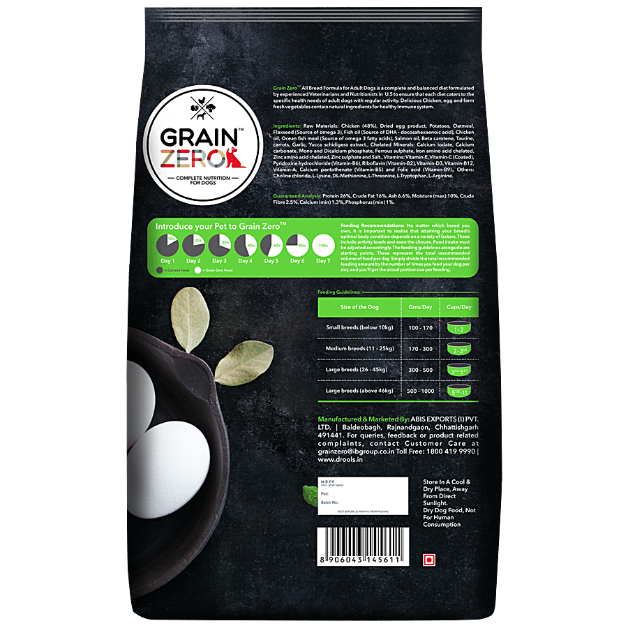 Grain Zero Crunchy Kibbles Adult Dog Food - Rich In Protein