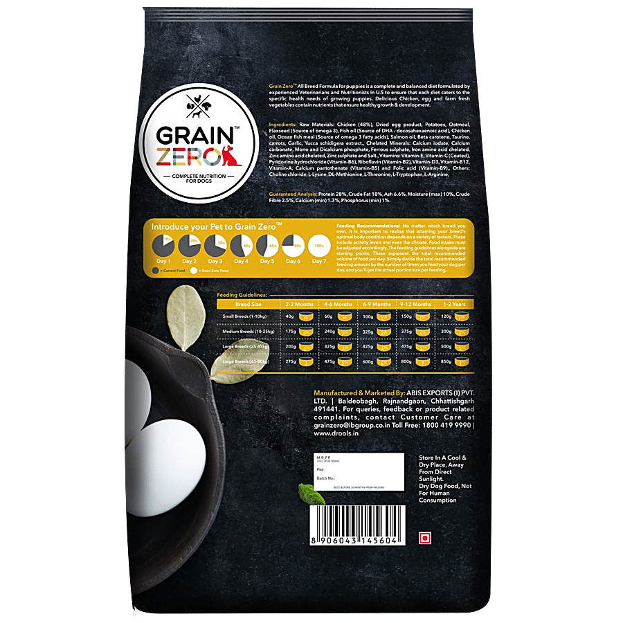 Grain Zero Crunchy Kibbles Puppy Food - Rich In Protein