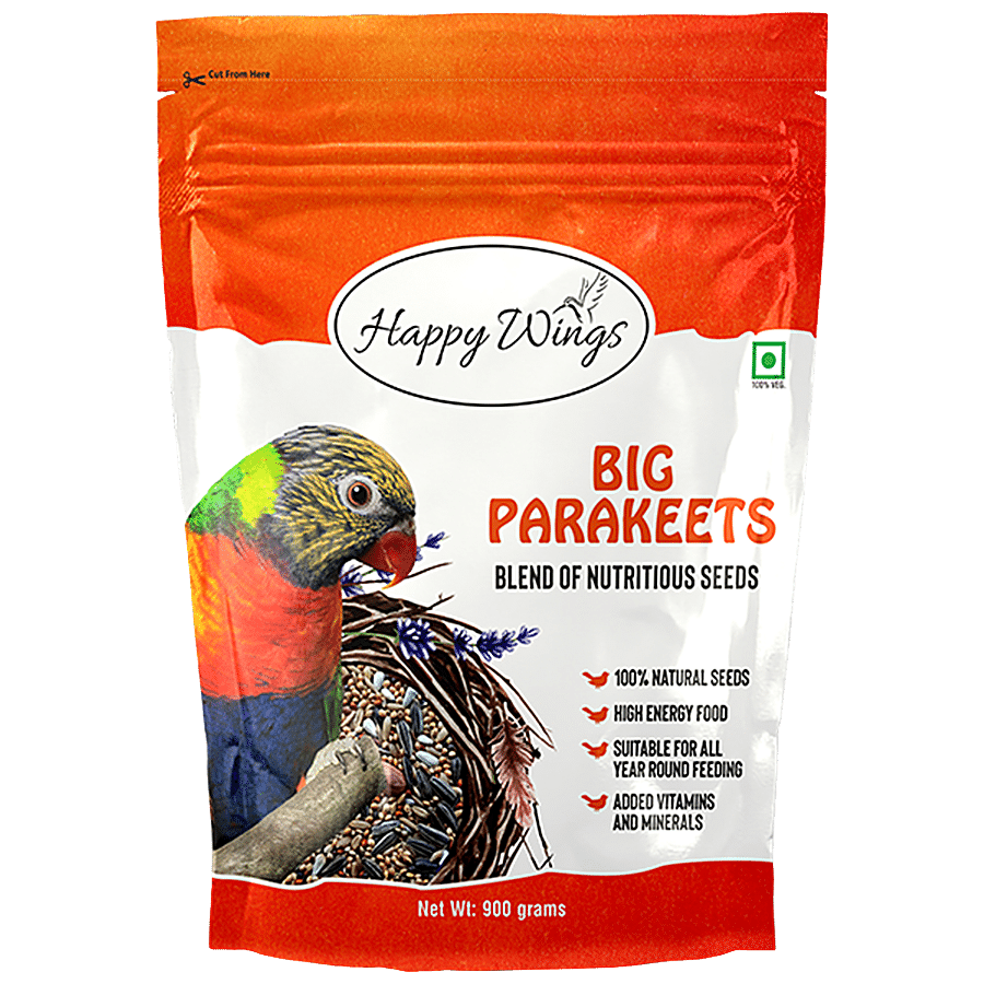 Happy Wings Big Parakets Food - Blend of Nutritious Natural Seeds