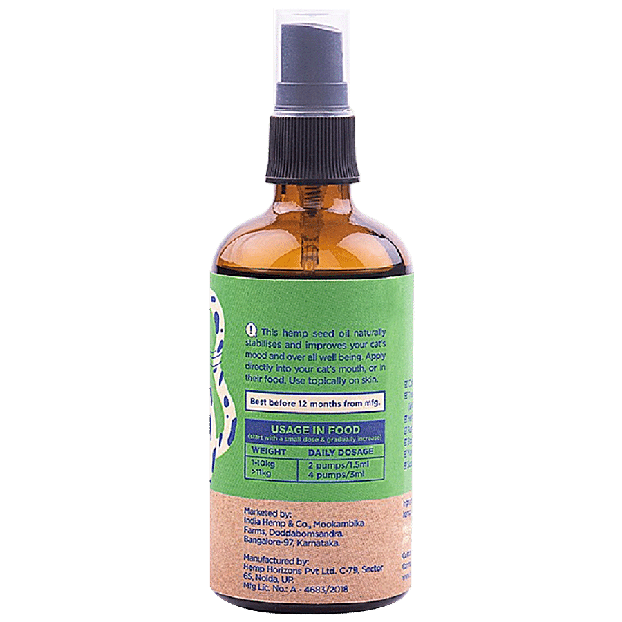 India Hemp and Co Hemp Seed Cat Oil - Relieves Anxiety