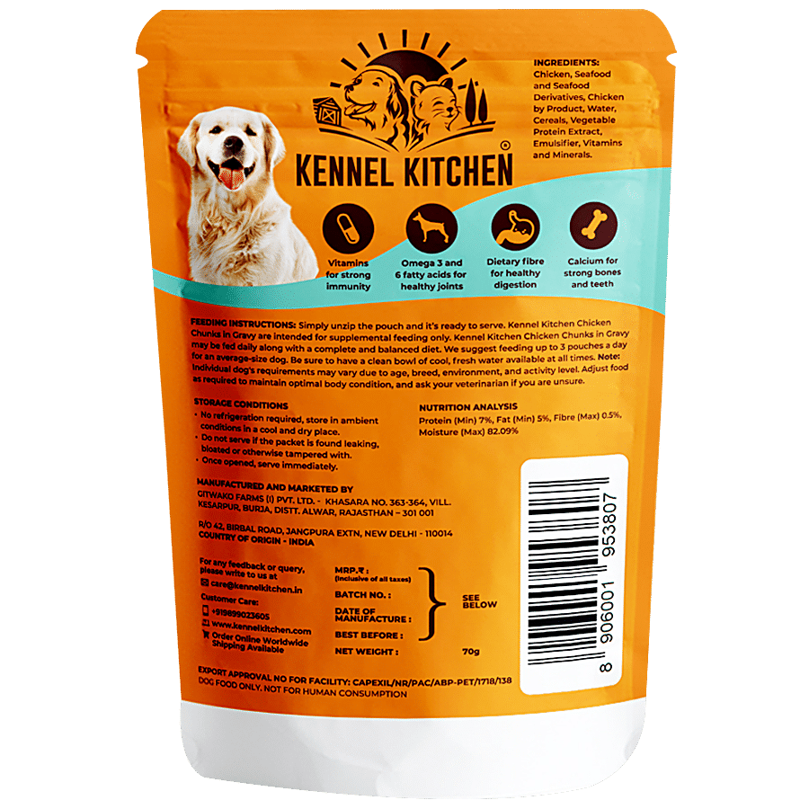 Kennel kitchen  Chicken Chunks In Gravy Dog Food - Adult & Puppy