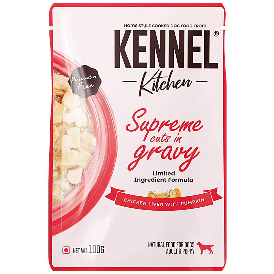 Kennel kitchen  Supreme Cuts In Gravy - Chicken Liver With Pumpkin