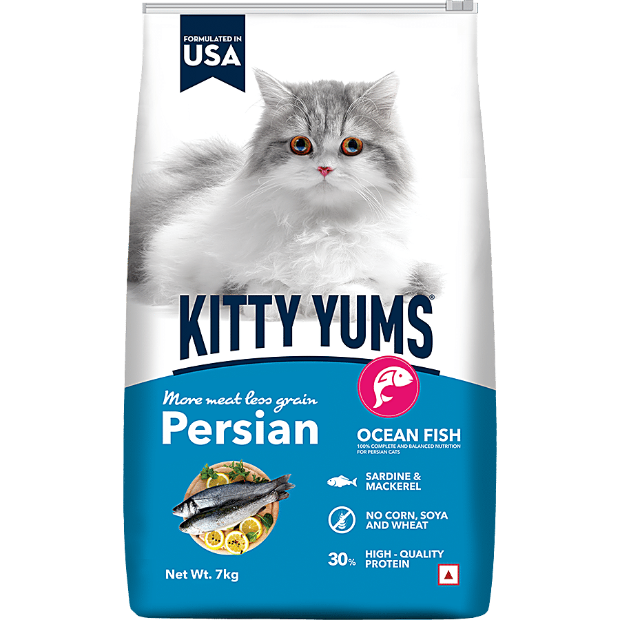 Kitty Yums Dry Persian Cat Food - Ocean Fish Like Sardines & Mackerel