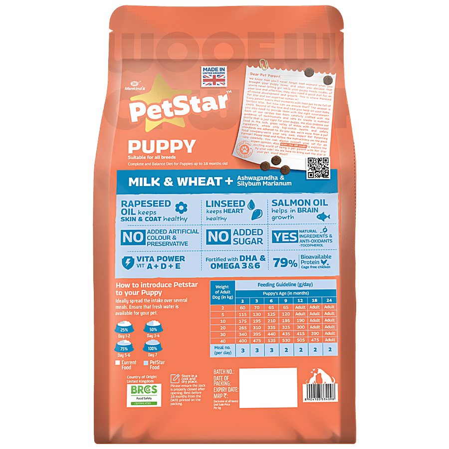 Mankind’s Petstar Dry Dog Food - Milk & Wheat