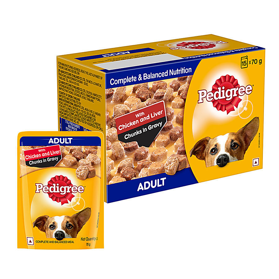 Pedigree Adult Gravy Dog Food - Chicken & Liver Chunks In Gravy