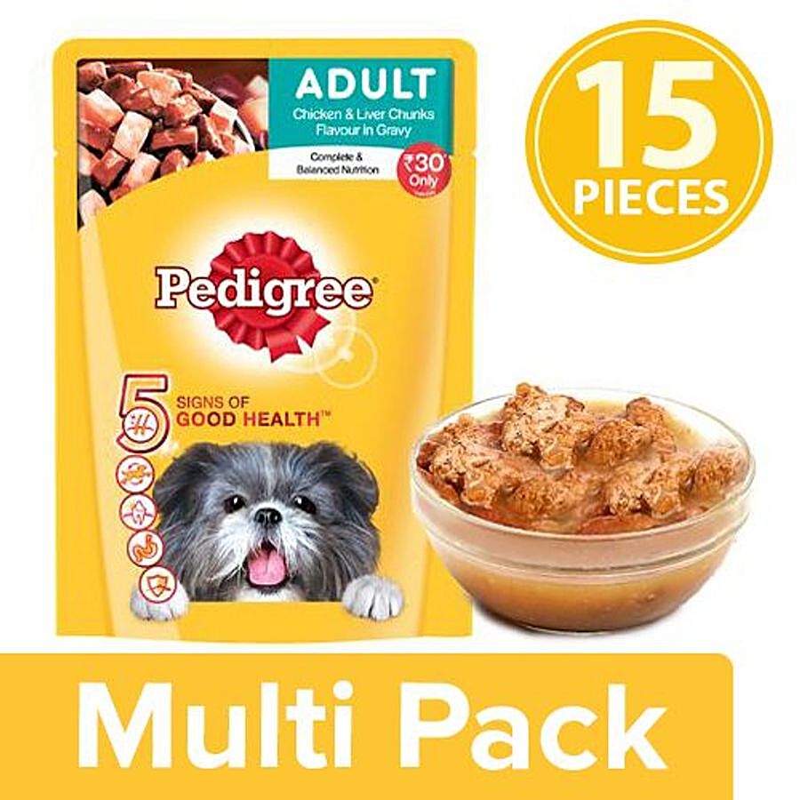 Pedigree Daily Food for Adult Dogs - Chicken & Liver Chunks