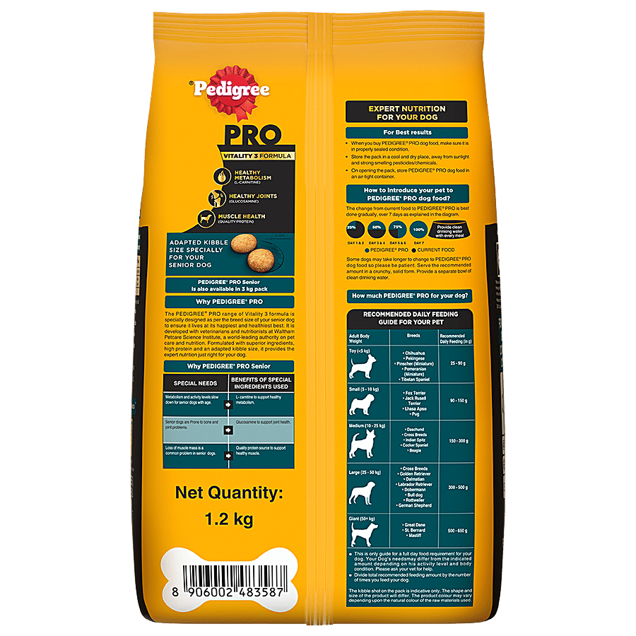 Pedigree PRO Senior (7+ Years) Dry Dog Food