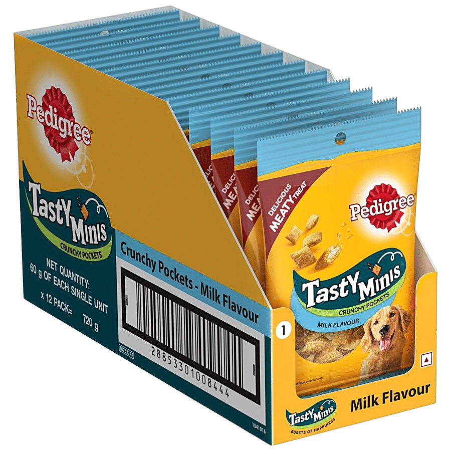 Pedigree Tasty Minis Crunchy Pockets Dog Treat - Milk Flavour