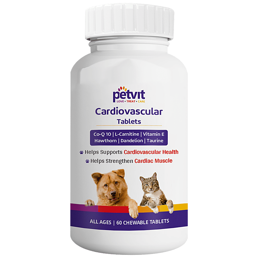 Petvit Cardiovascular Chewable Tablets - For Dogs & Cats