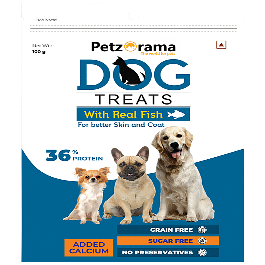 Petzorama Dog Treats With Real Fish - 36% Protein