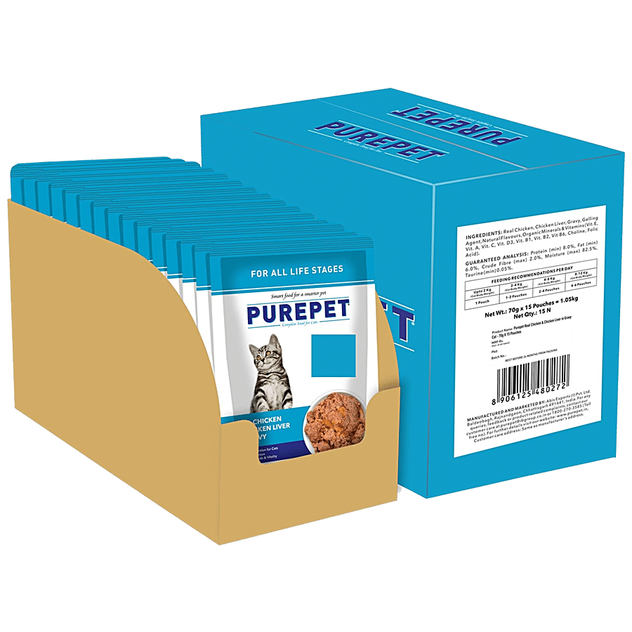 Purepet Wet Cat Food - Real Chicken & Chicken Liver In Gravy