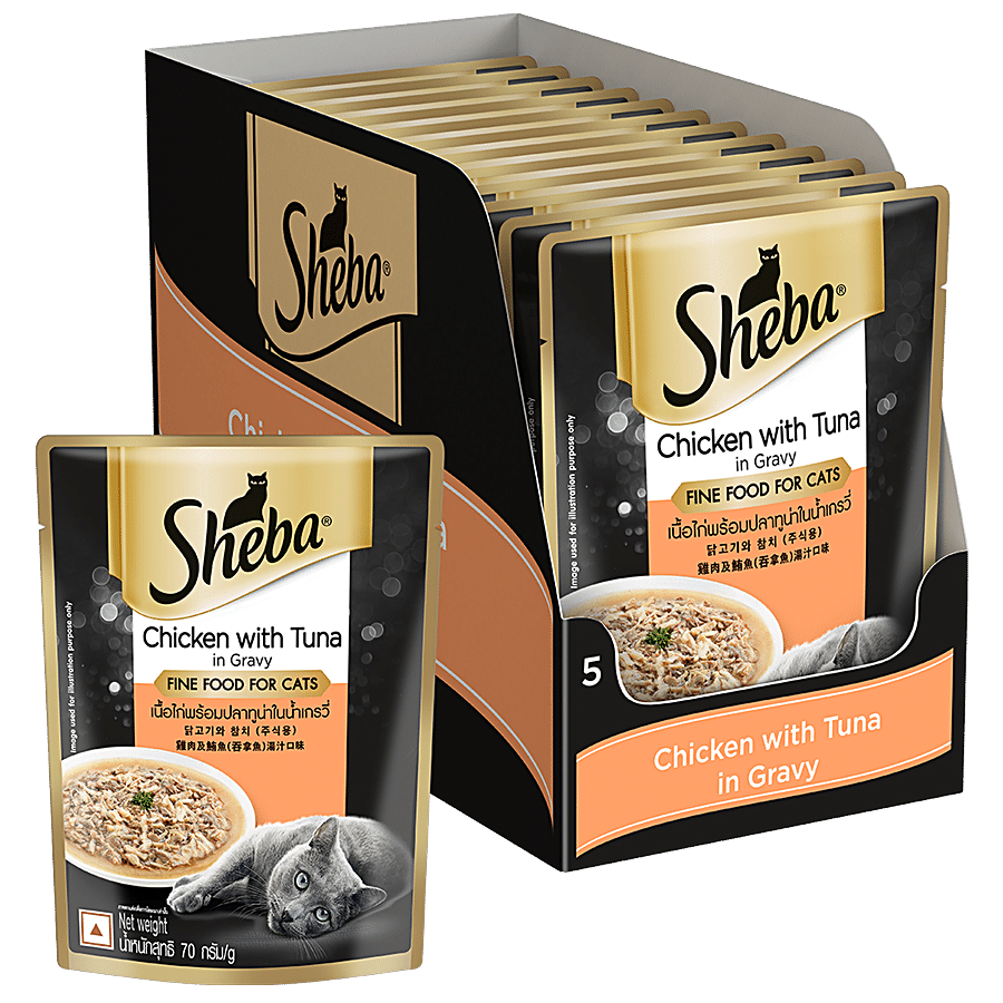 SHEBA Wet Cat Food - Chicken With Tuna In Gravy