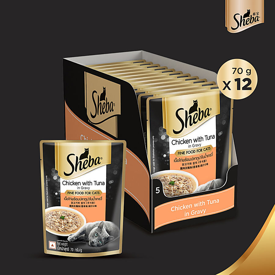 SHEBA Wet Cat Food - Chicken With Tuna In Gravy