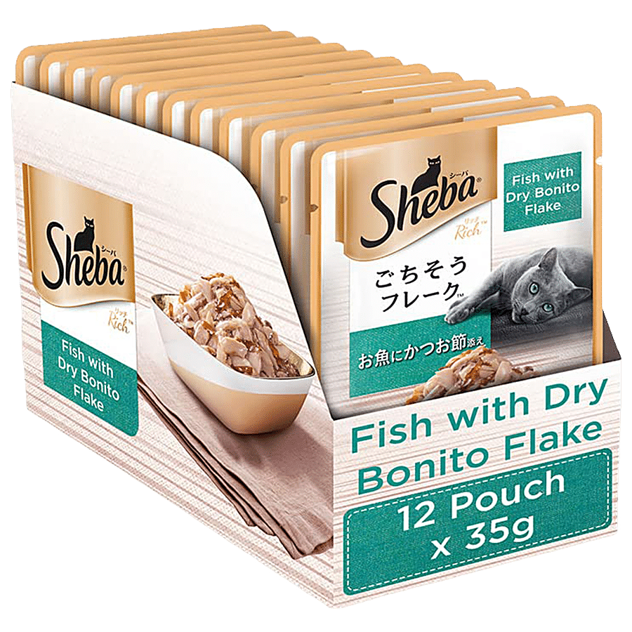 SHEBA Wet Cat Food - Fish With Dry Bonito Flavour