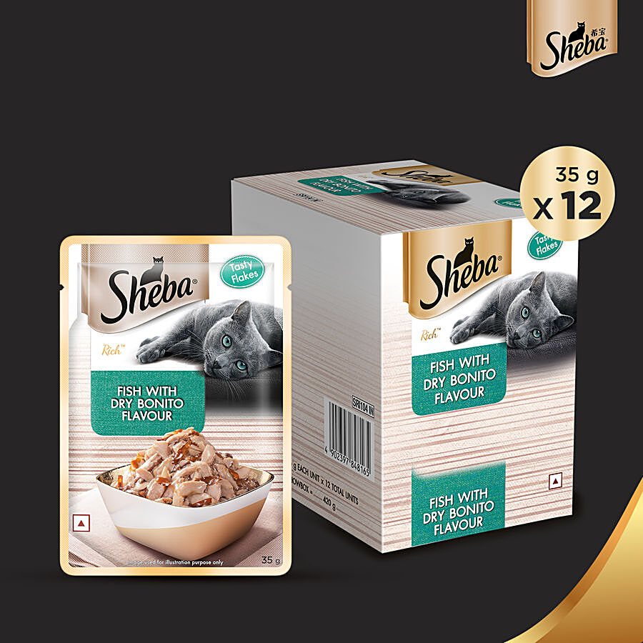 SHEBA Wet Cat Food - Fish With Dry Bonito Flavour