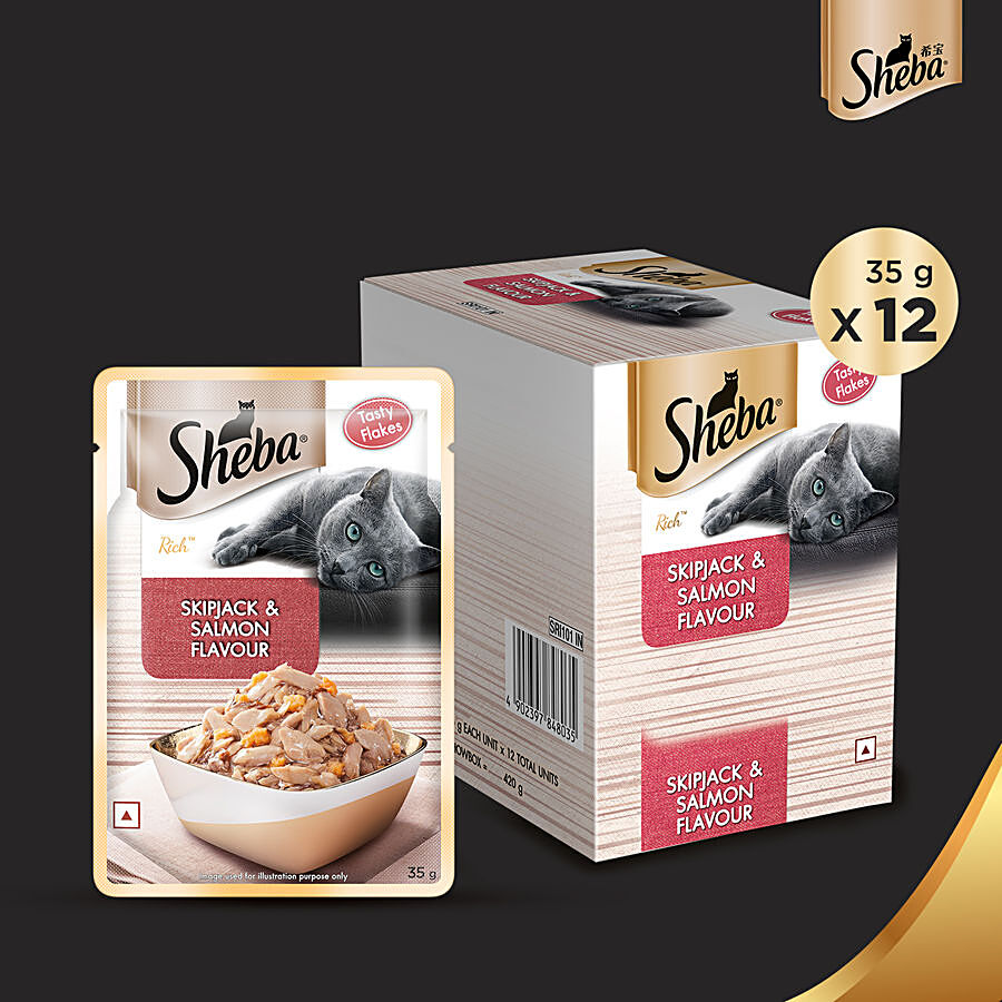 SHEBA Wet Cat Food - Skipjack & Salmon Flavour