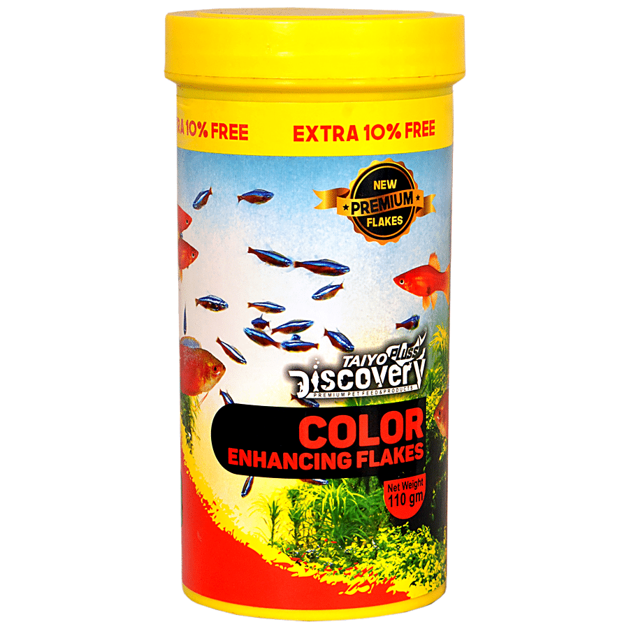 Taiyo Pluss Discovery Colour Enhancing Flakes Fish Food - Premium