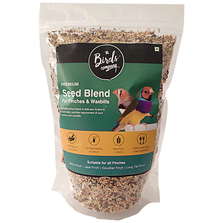 The Birds Company Bird Food - Premium Seed Blend Of 6 Grains With Spirulina & Cuttlefish Bone