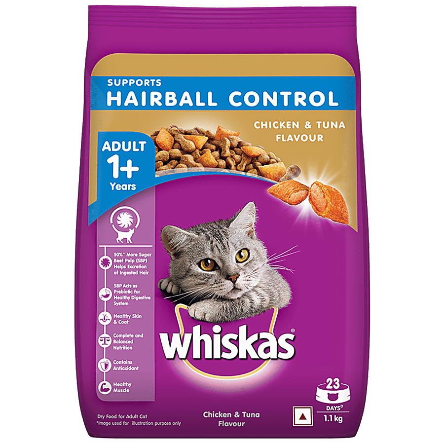 Whiskas Dry Cat Food For Adult Cats - Supports Hairball Control