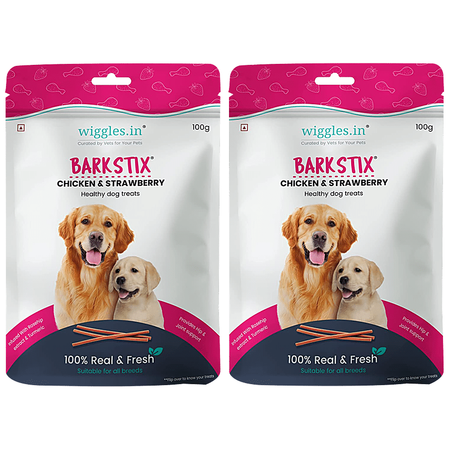 Wiggles.in Barkstix Dog Treats For Training Adult Puppies - Soft Chew Stick Hip