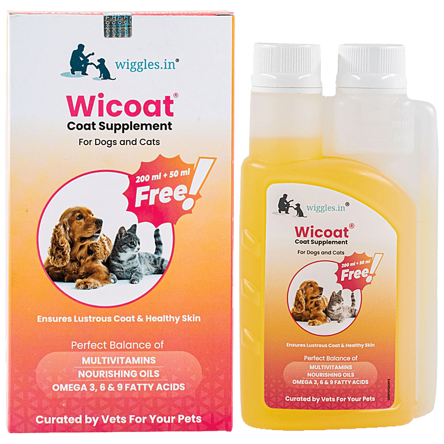 Wiggles.in Wicoat Dog Skin Coat Supplement Syrup Cat - Multivitamins Itchy Dry Skin Care Treatment